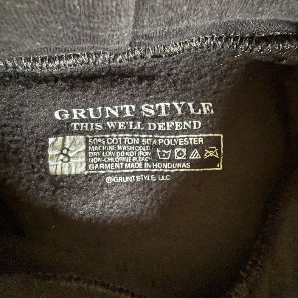 Grunt Style Men's Small Black 1776 Logo Pullover Hoodie Sweatshirt Flag - Picture 5 of 7